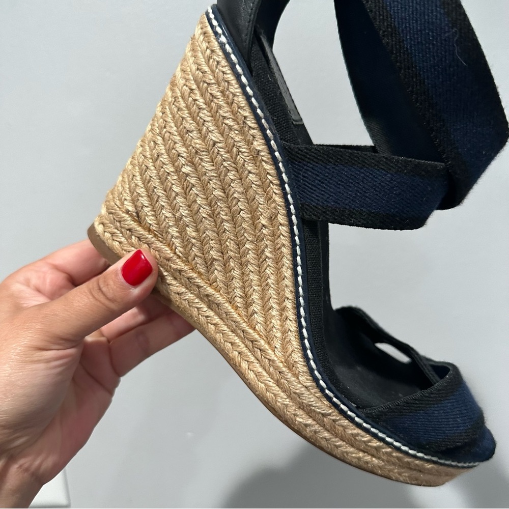 Tory Burch Adonis Espadrille Navy Black Size 9 - Picture 6 of 16